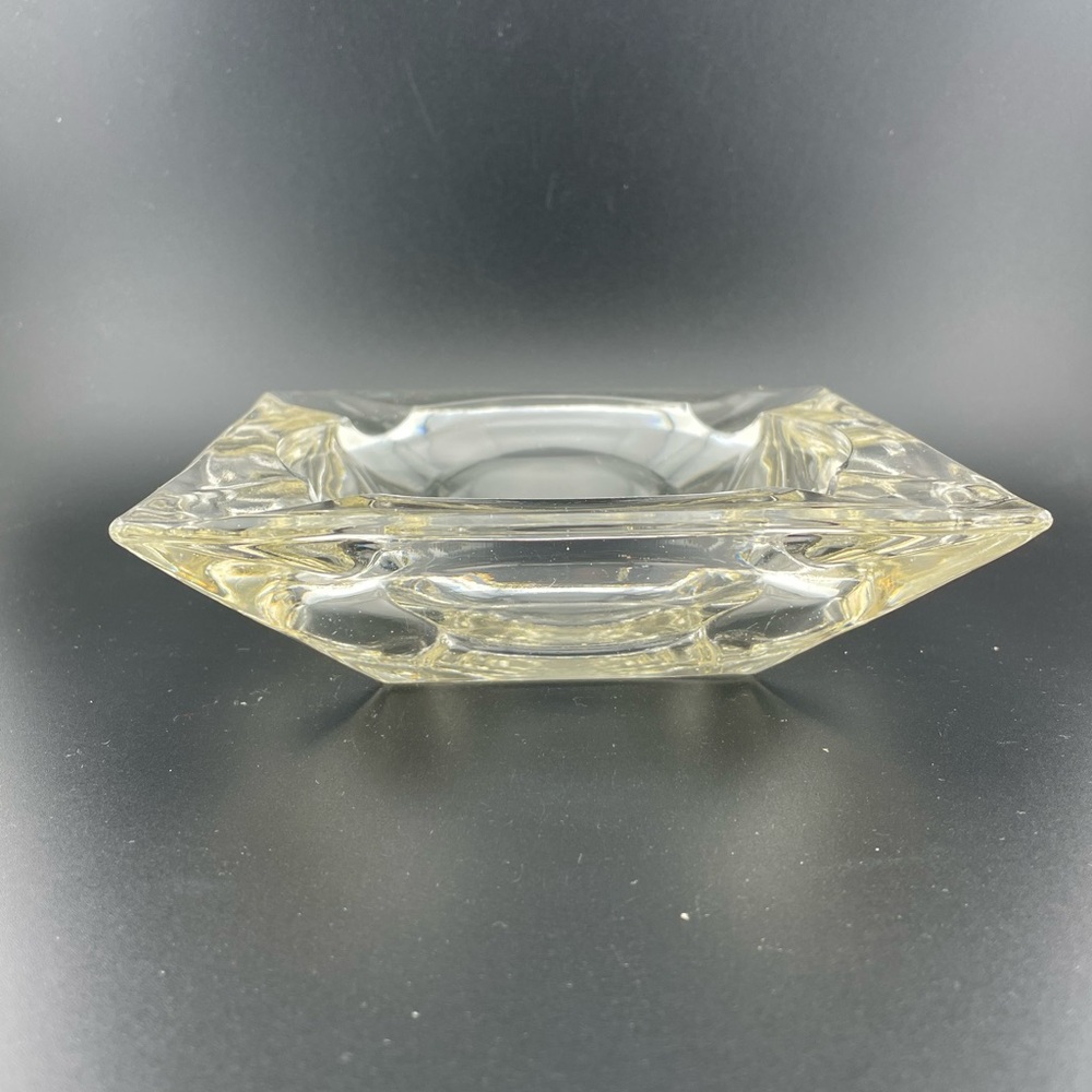 Vintage, Clear Glass Ashtray, Square